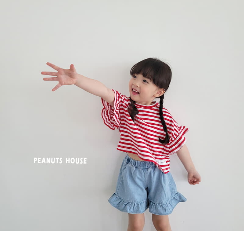 Peanuts - Korean Children Fashion - #designkidswear - Stripes Frill Tee