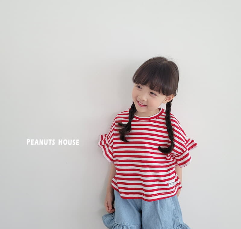 Peanuts - Korean Children Fashion - #fashionkids - Stripes Frill Tee - 4