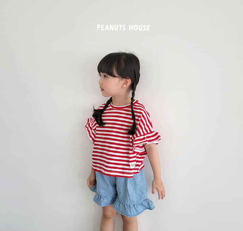 Peanuts - Korean Children Fashion - #kidsstore - Stripes Frill Tee - 5