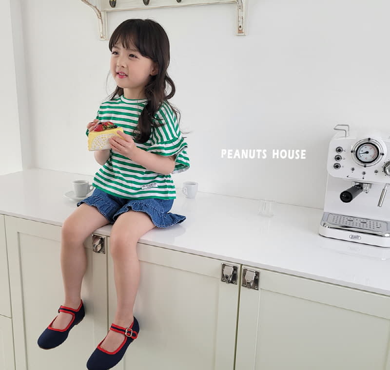 Peanuts - Korean Children Fashion - #kidzfashiontrend - Stripes Frill Tee - 6