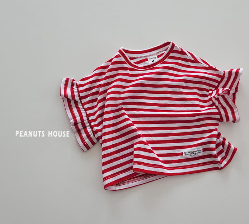 Peanuts - Korean Children Fashion - #todddlerfashion - Stripes Frill Tee - 12