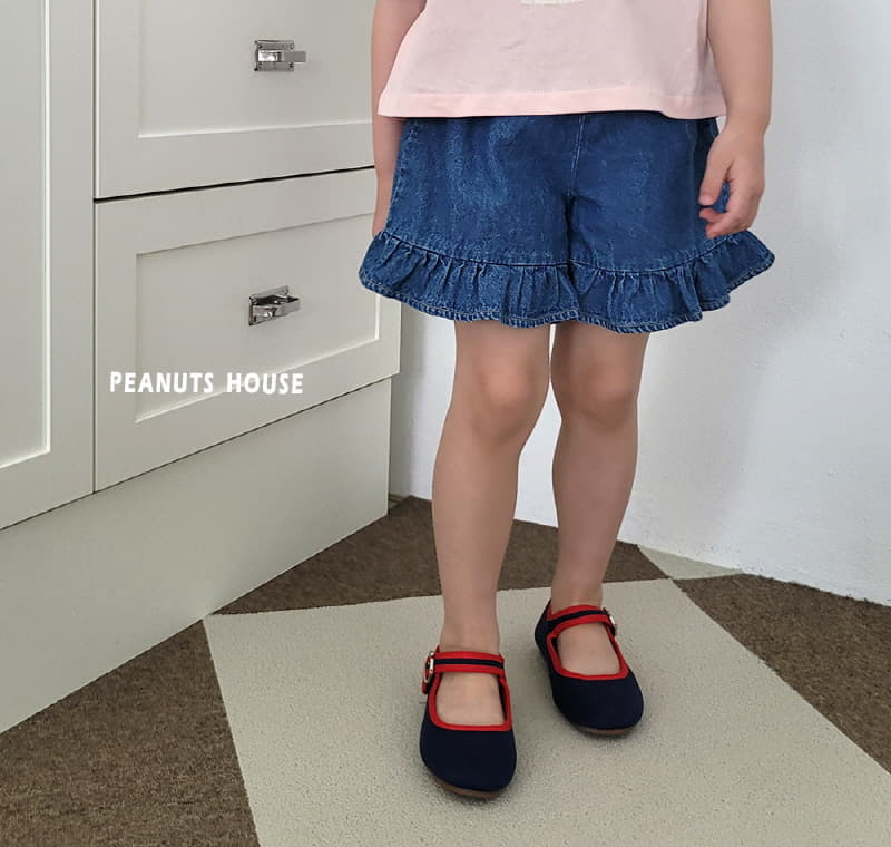 Peanuts - Korean Children Fashion - #toddlerclothing - Frill Denim Shorts - 7