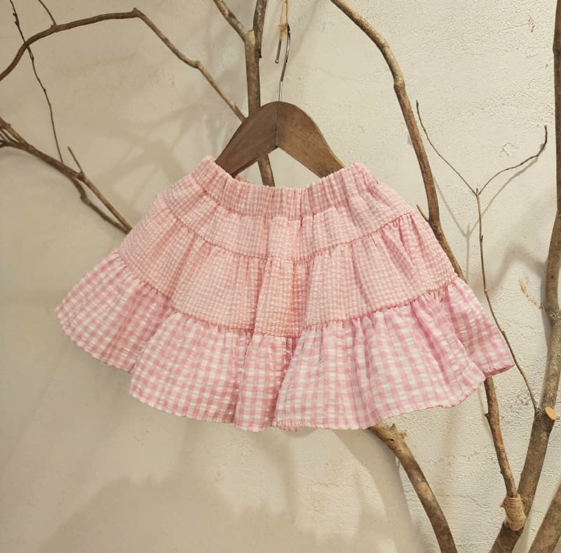 Petit Chou Chou - Korean Children Fashion - #designkidswear - Check Mix Whole Skirt - 5