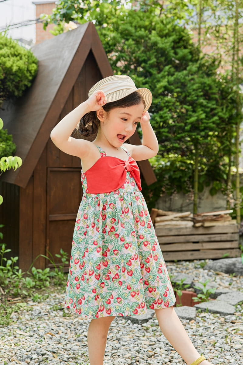 Pink Berry - Korean Children Fashion - #designkidswear - Stawberry One-piece