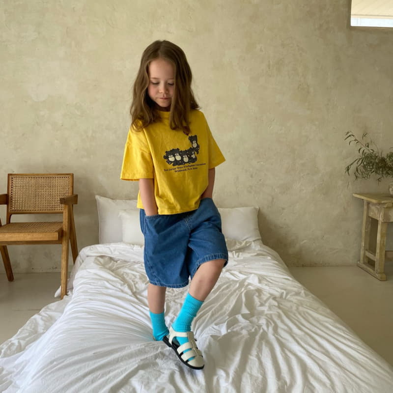 Plan B - Korean Children Fashion - #magicofchildhood - Denim Slit Shorts