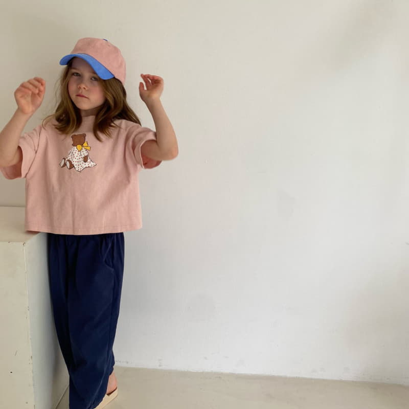 Plan B - Korean Children Fashion - #prettylittlegirls - Dot One-piece Bear Tee - 9