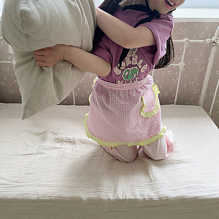 Popochichi - Korean Children Fashion - #prettylittlegirls - Check Apron - 2
