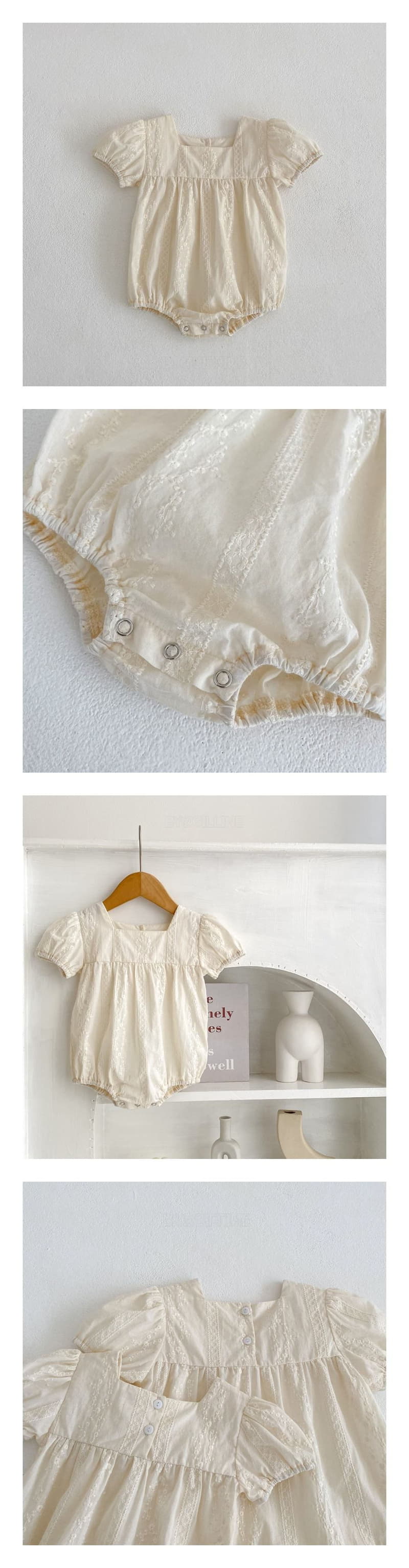 Reve Kid - Korean Baby Fashion - #babyootd - Lace Embrodiery Bodysuit