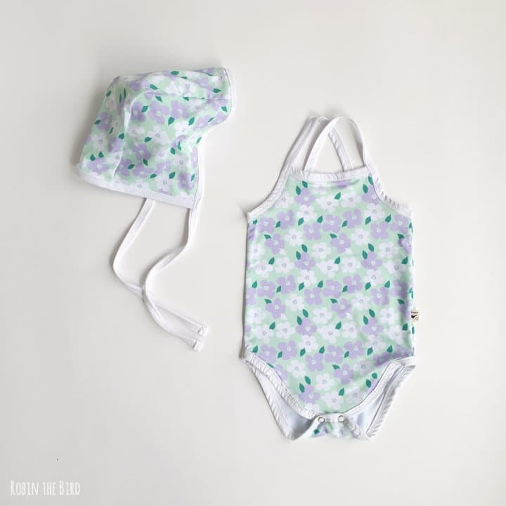 Saerobin - Korean Baby Fashion - #babyboutiqueclothing - Flower Swimwear Bodysuit Set - 2