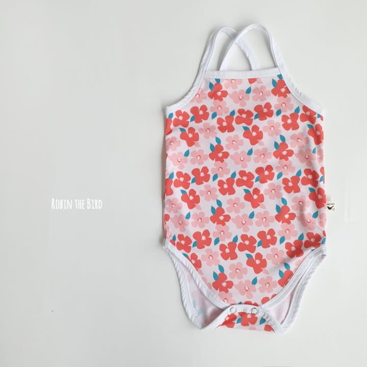Saerobin - Korean Baby Fashion - #babyclothing - Flower Swimwear Bodysuit Set - 3