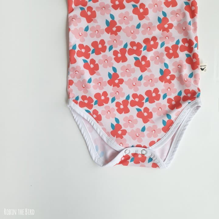 Saerobin - Korean Baby Fashion - #babyclothing - Flower Swimwear Bodysuit Set - 4