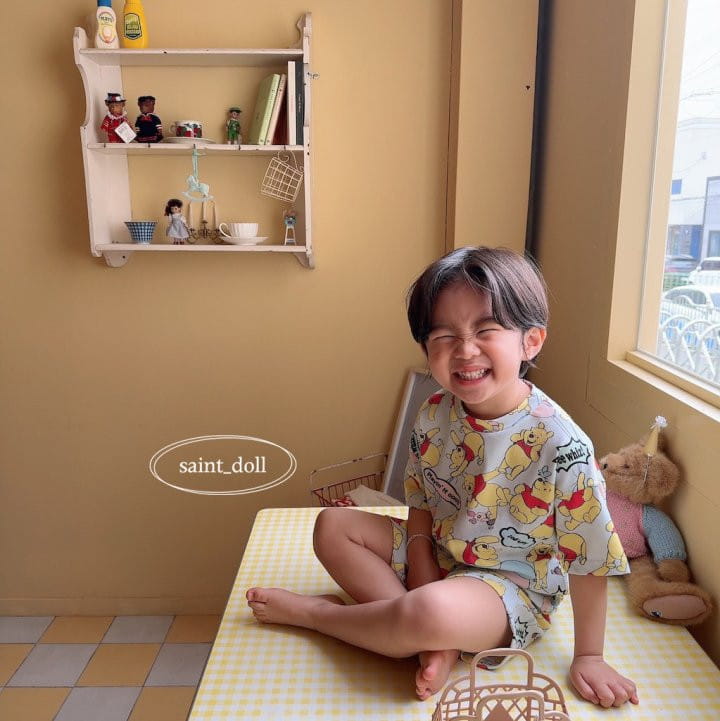 Saint Doll - Korean Children Fashion - #discoveringself - Pooh Home Wear Top Bottom Set - 2