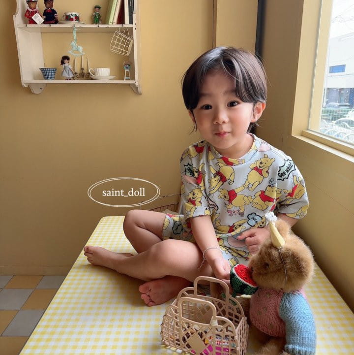 Saint Doll - Korean Children Fashion - #fashionkids - Pooh Home Wear Top Bottom Set - 4