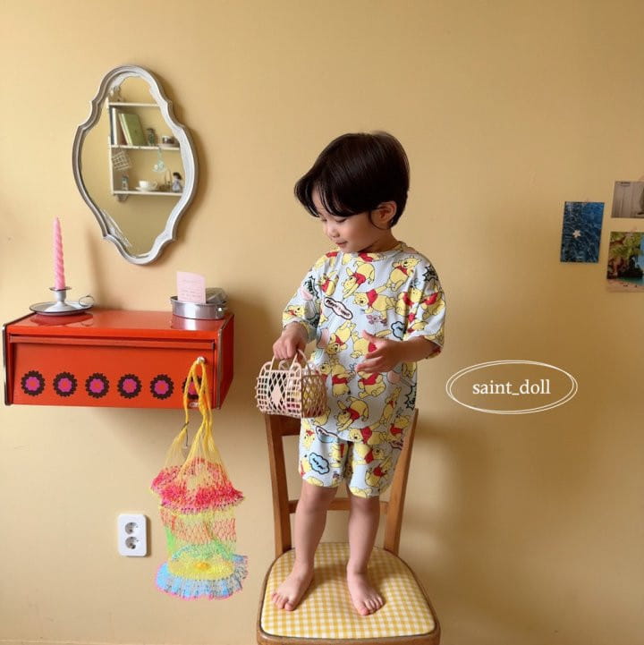Saint Doll - Korean Children Fashion - #littlefashionista - Pooh Home Wear Top Bottom Set - 8