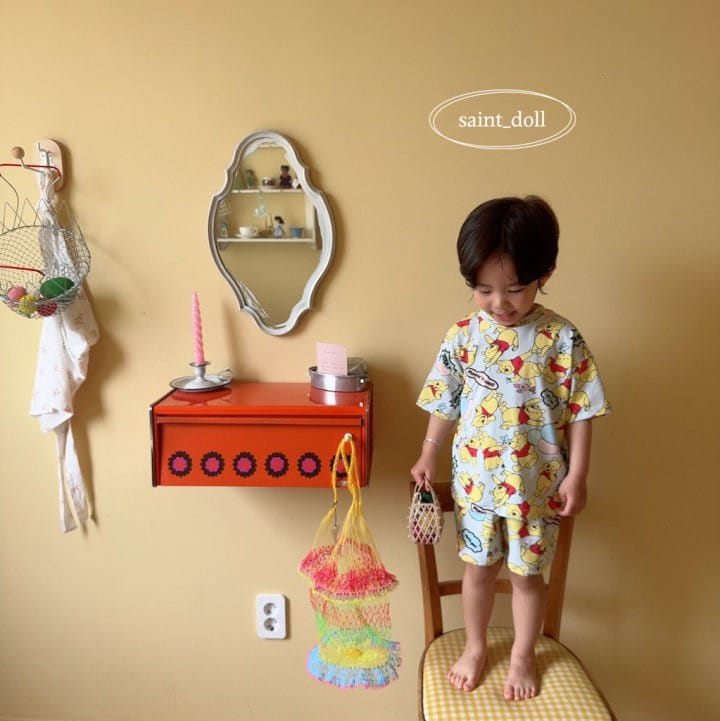 Saint Doll - Korean Children Fashion - #minifashionista - Pooh Home Wear Top Bottom Set - 10