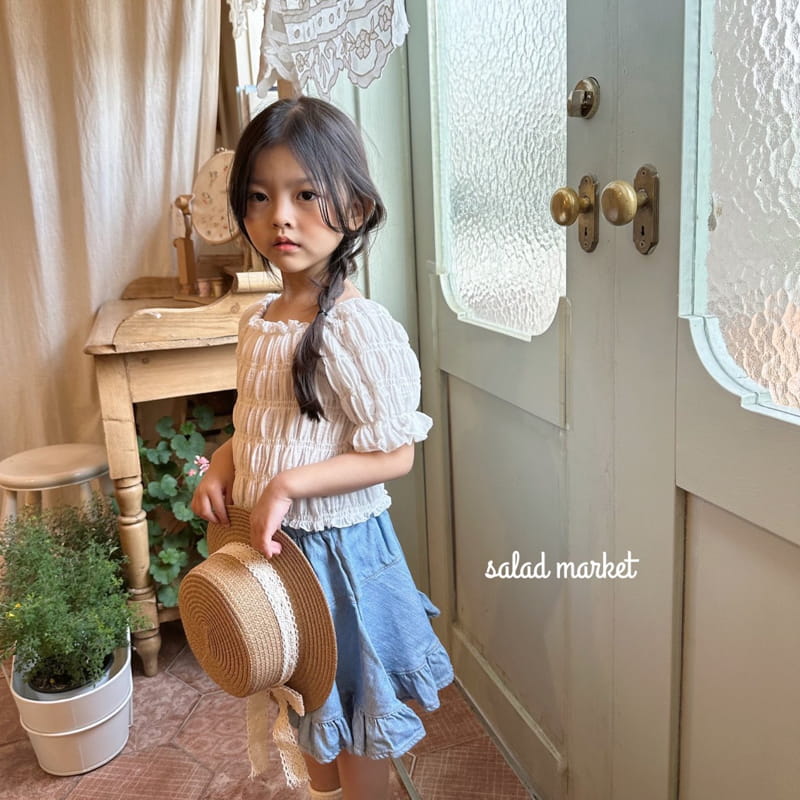 Salad Market - Korean Children Fashion - #childrensboutique - Vanila Denim Skirt - 12