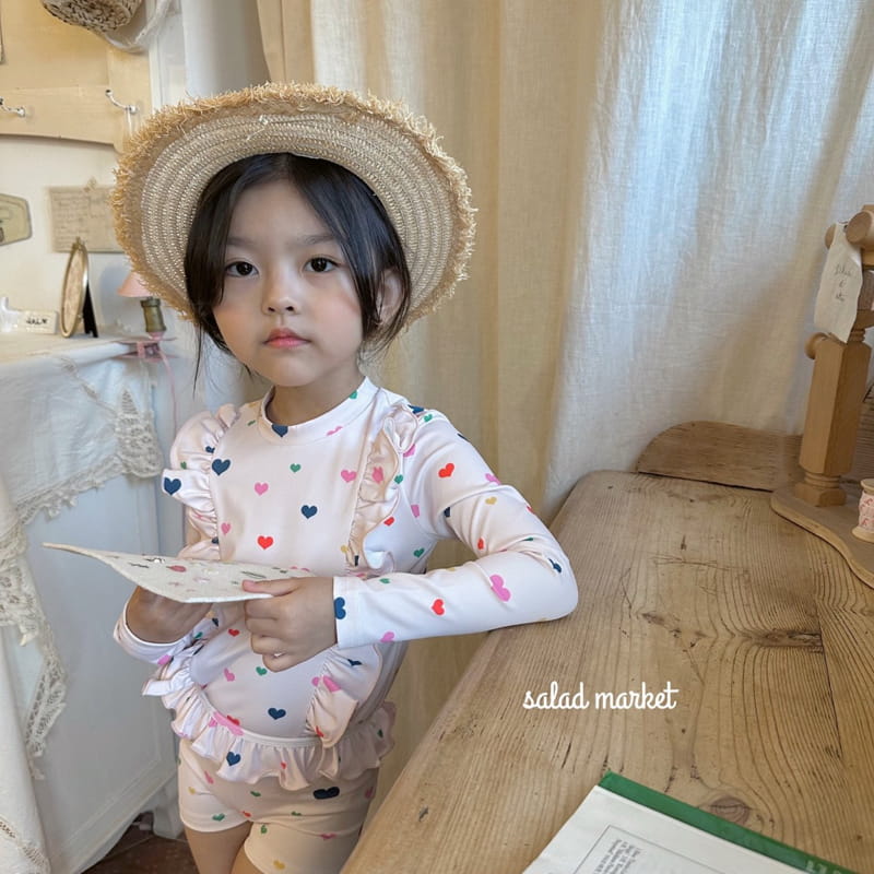 Salad Market - Korean Children Fashion - #kidzfashiontrend - Heart Frill Rashguard - 7