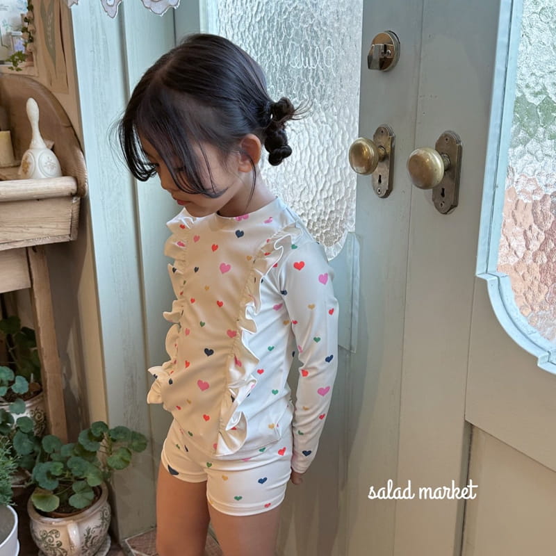 Salad Market - Korean Children Fashion - #prettylittlegirls - Heart Frill Rashguard - 12