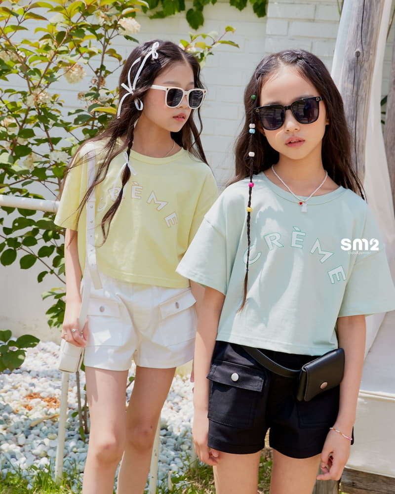 Sm2 - Korean Junior Fashion - #kidsshorts - Cream Crop Tee