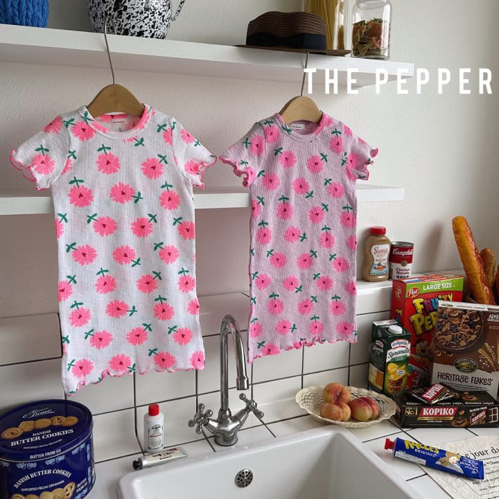 The Pepper - Korean Children Fashion - #childofig - Flower Rib One-piece