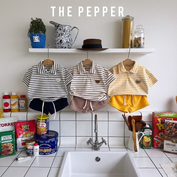 The Pepper - Korean Children Fashion - #designkidswear - Bear Top Bottom Set - 2