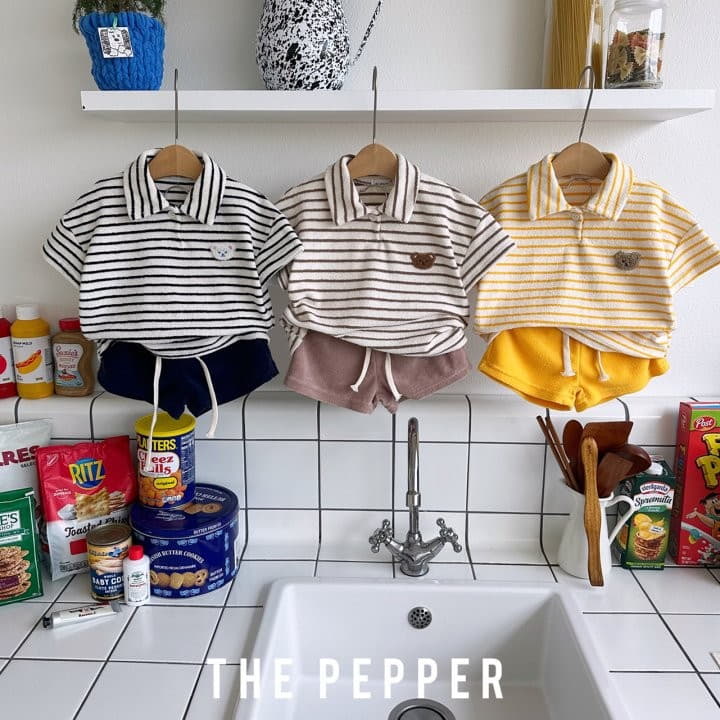 The Pepper - Korean Children Fashion - #discoveringself - Bear Top Bottom Set - 3