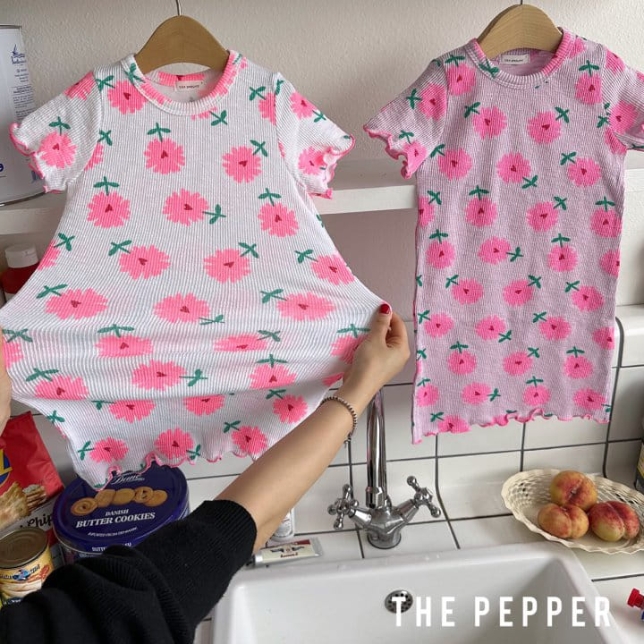 The Pepper - Korean Children Fashion - #fashionkids - Flower Rib One-piece - 5