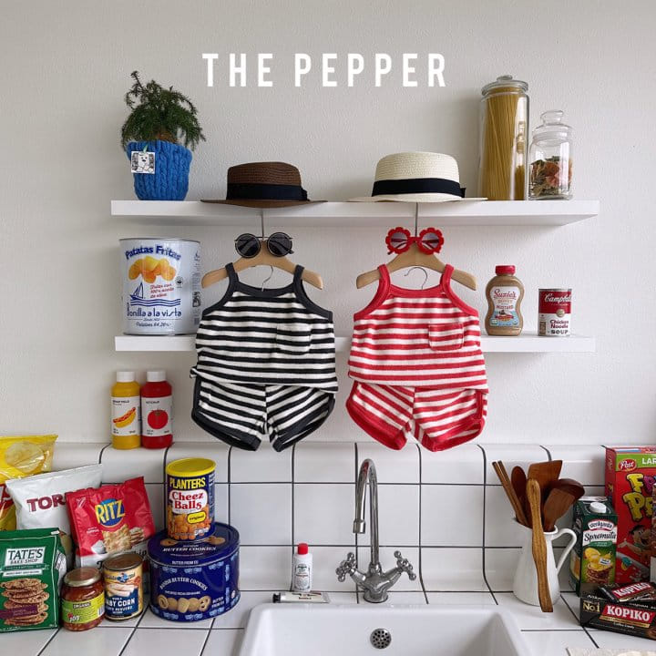 The Pepper - Korean Children Fashion - #fashionkids - Stripes Top Bottom Set - 2
