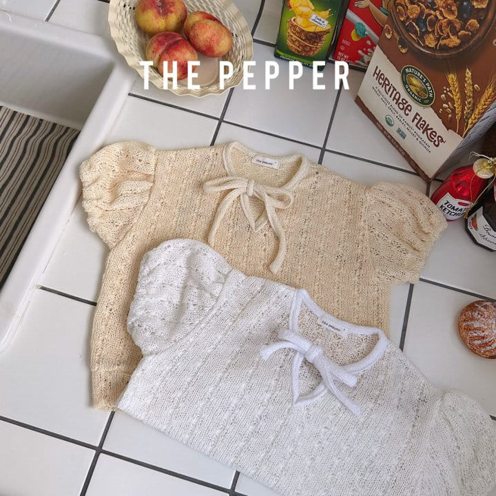 The Pepper - Korean Children Fashion - #kidsshorts - Ribbon Puff Knit Tee with Mom - 9