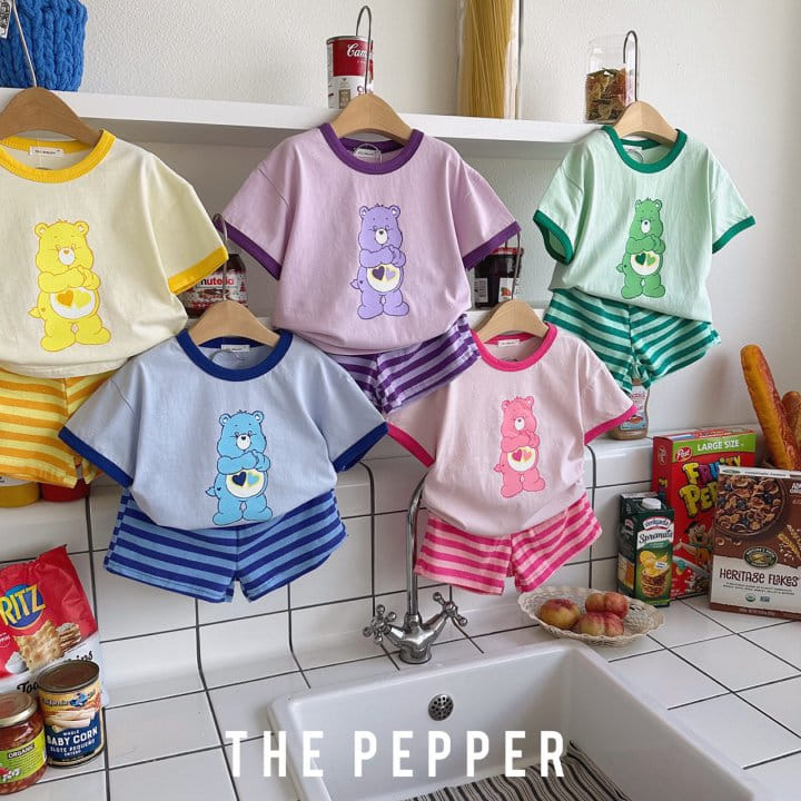 The Pepper - Korean Children Fashion - #littlefashionista - Color Bear Color Top Bottom Set - 2