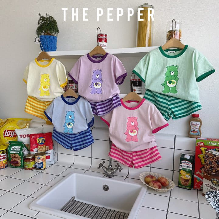 The Pepper - Korean Children Fashion - #magicofchildhood - Color Bear Color Top Bottom Set - 3