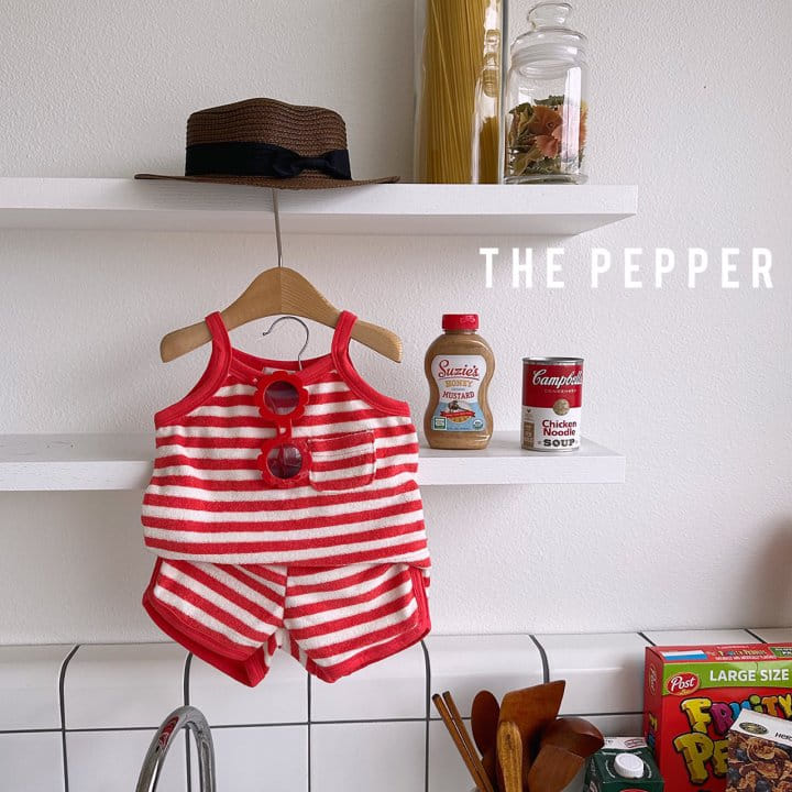 The Pepper - Korean Children Fashion - #minifashionista - Stripes Top Bottom Set - 9