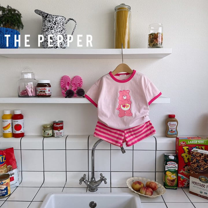 The Pepper - Korean Children Fashion - #todddlerfashion - Color Bear Color Top Bottom Set - 6
