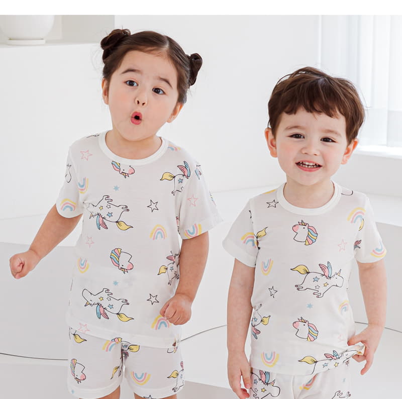 Ttasom - Korean Children Fashion - #childofig - Star Unicorn Short Modal Easywear - 5