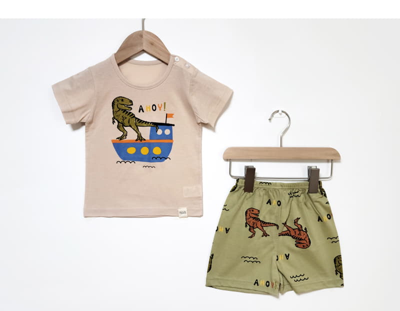 Ttasom - Korean Children Fashion - #discoveringself - Dino Boat Short Jacquard Easywear - 2