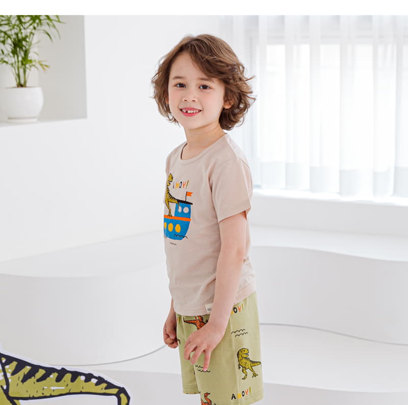Ttasom - Korean Children Fashion - #kidsstore - Dino Boat Short Jacquard Easywear - 5