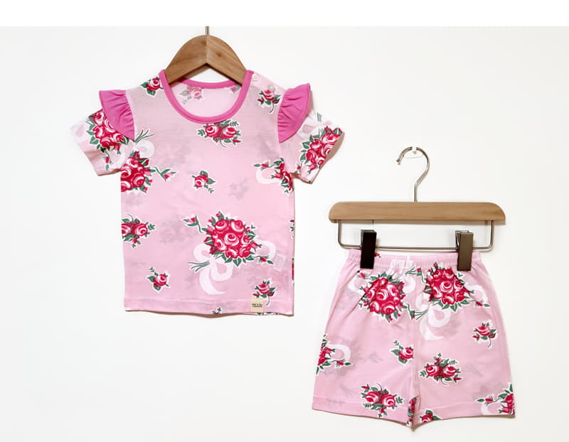 Ttasom - Korean Children Fashion - #littlefashionista - Pink Bouquet Short Jacquard Easywear - 2