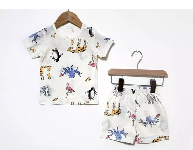 Ttasom - Korean Children Fashion - #magicofchildhood - Zoo Short Jacquard Easywear - 2