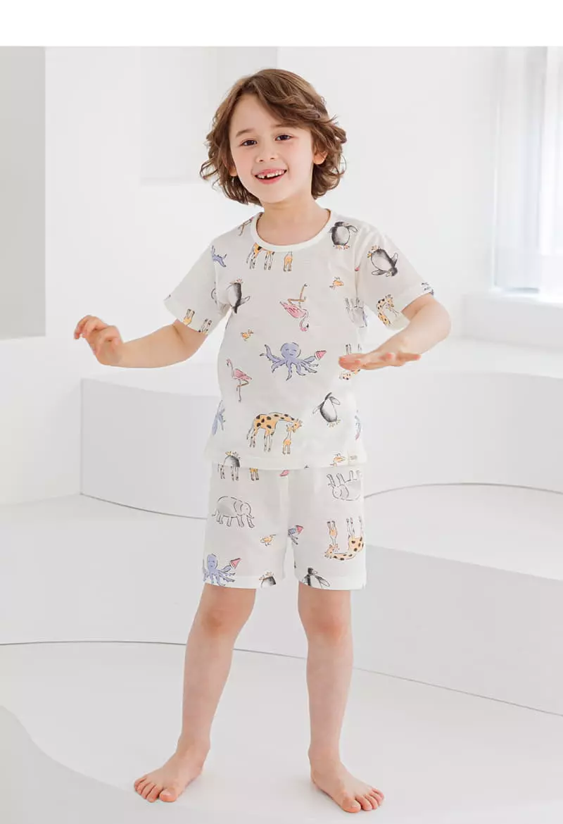 Ttasom - Korean Children Fashion - #minifashionista - Zoo Short Jacquard Easywear - 4