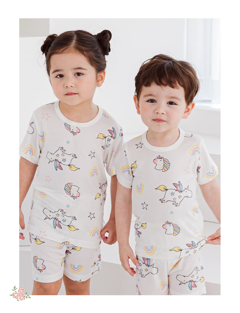 Ttasom - Korean Children Fashion - #toddlerclothing - Star Unicorn Short Modal Easywear - 3