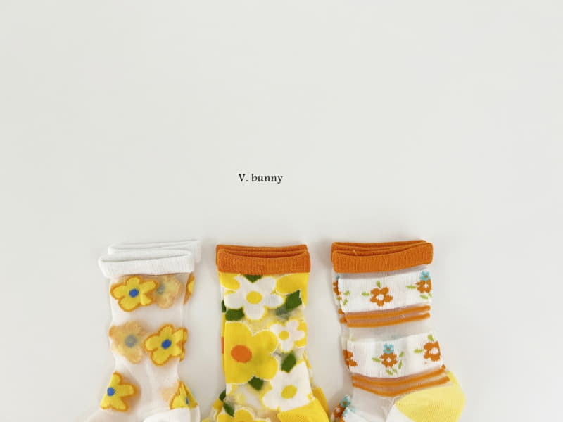 V Bunny - Korean Children Fashion - #Kfashion4kids - Yellow Flower Socks Set - 11