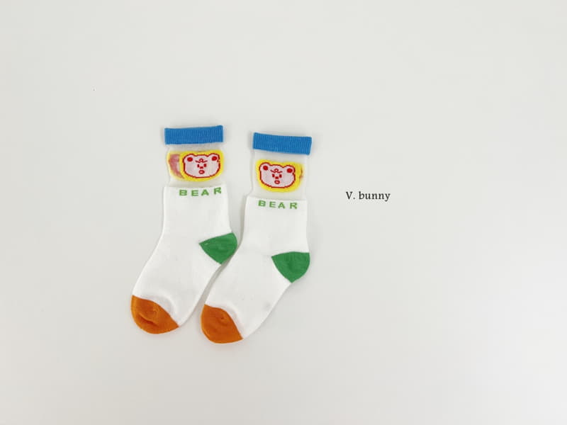 V Bunny - Korean Children Fashion - #prettylittlegirls - Rainbow Bear Socks Set - 4