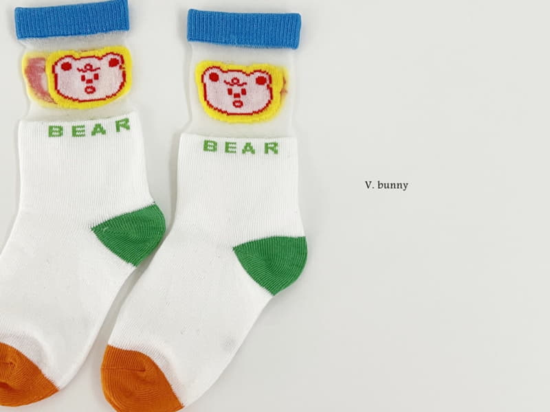 V Bunny - Korean Children Fashion - #childofig - Rainbow Bear Socks Set - 5