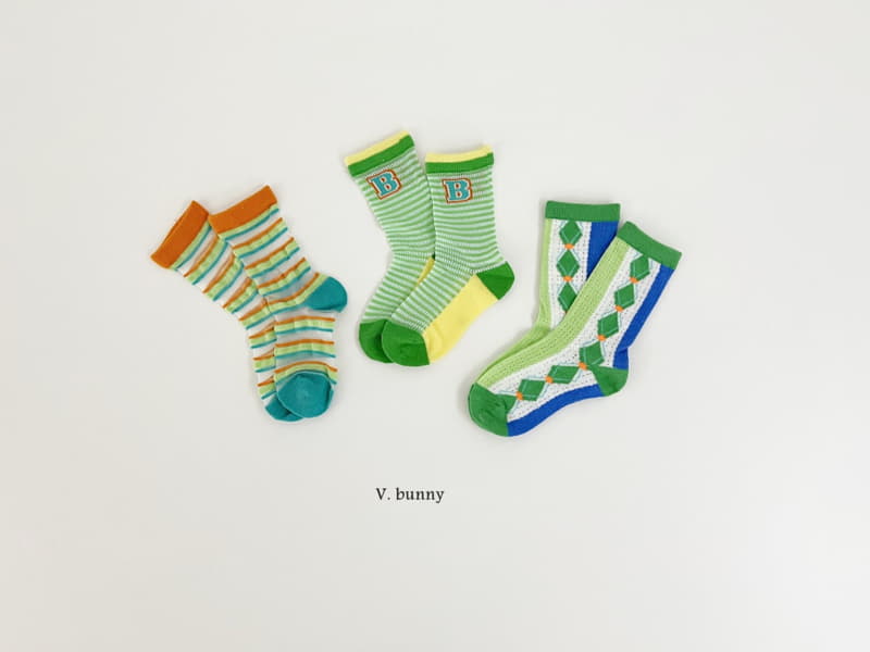 V Bunny - Korean Children Fashion - #childofig - Dia Socks Set - 3