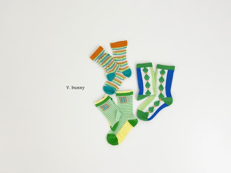 V Bunny - Korean Children Fashion - #childofig - Dia Socks Set - 4