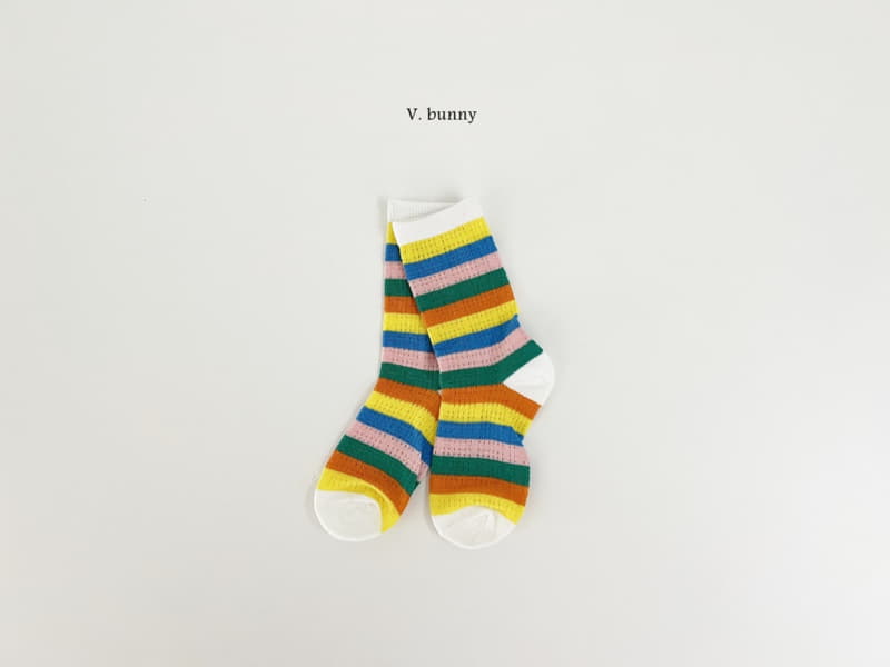 V Bunny - Korean Children Fashion - #childrensboutique - Rainbow Bear Socks Set - 6