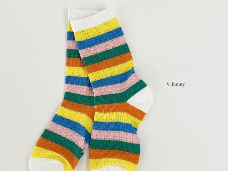 V Bunny - Korean Children Fashion - #designkidswear - Rainbow Bear Socks Set - 7