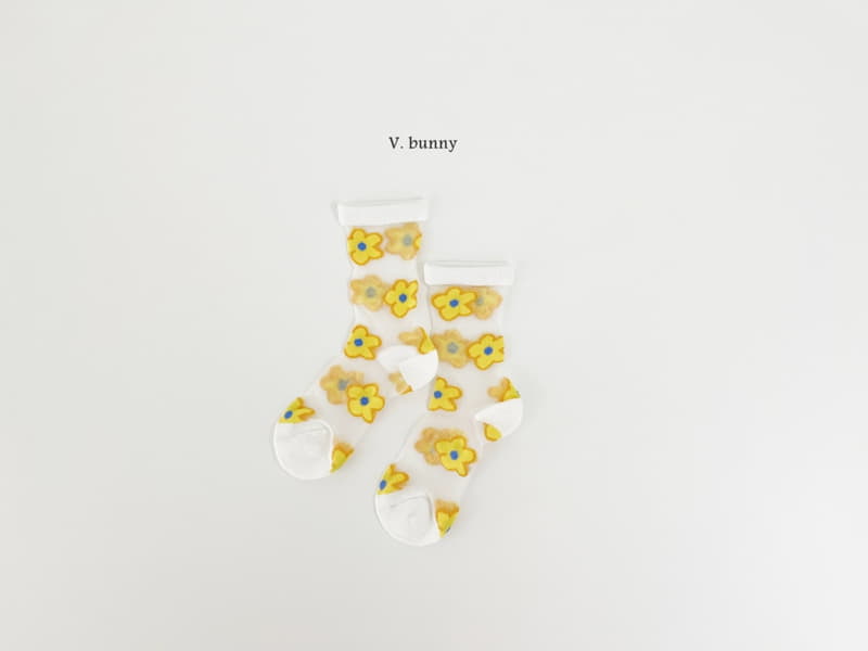 V Bunny - Korean Children Fashion - #discoveringself - Yellow Flower Socks Set - 6