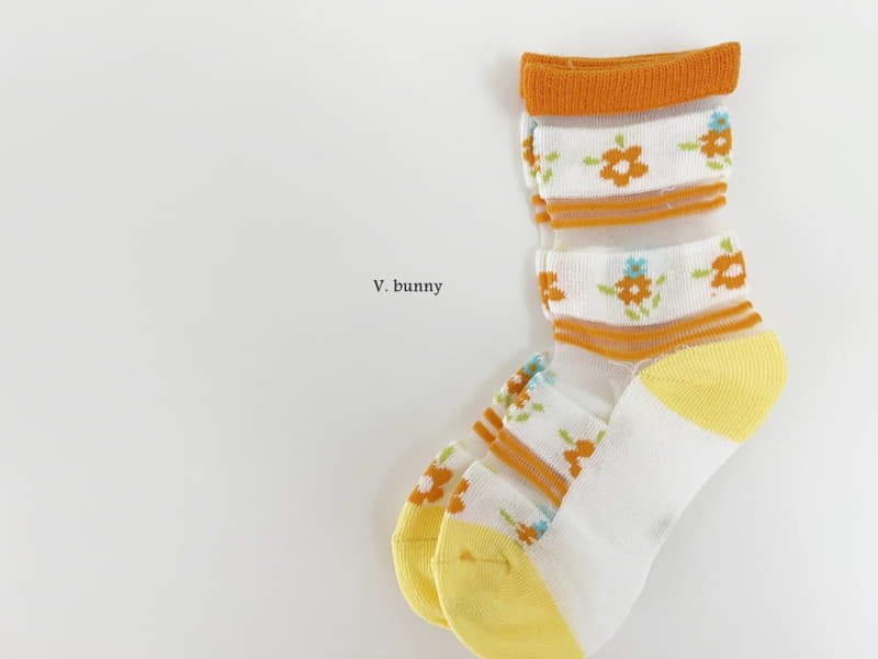 V Bunny - Korean Children Fashion - #kidsstore - Yellow Flower Socks Set - 9