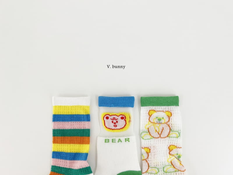 V Bunny - Korean Children Fashion - #magicofchildhood - Rainbow Bear Socks Set